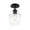Designers Fountain Summer Jazz 7 in. 1-Light Matte Black Transitional Semi Flush Mount with Clear Glass Shade D310M-SF-MB - alternate 5